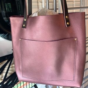 Portland Leather DISCO purple Medium Classic Tote with black handles. Brand new!